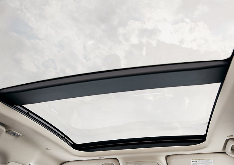 The available panoramic Vista Roof® is shown from inside a 2024 Lincoln Corsair® SUV. | Capital Lincoln of Wilmington in Wilmington NC